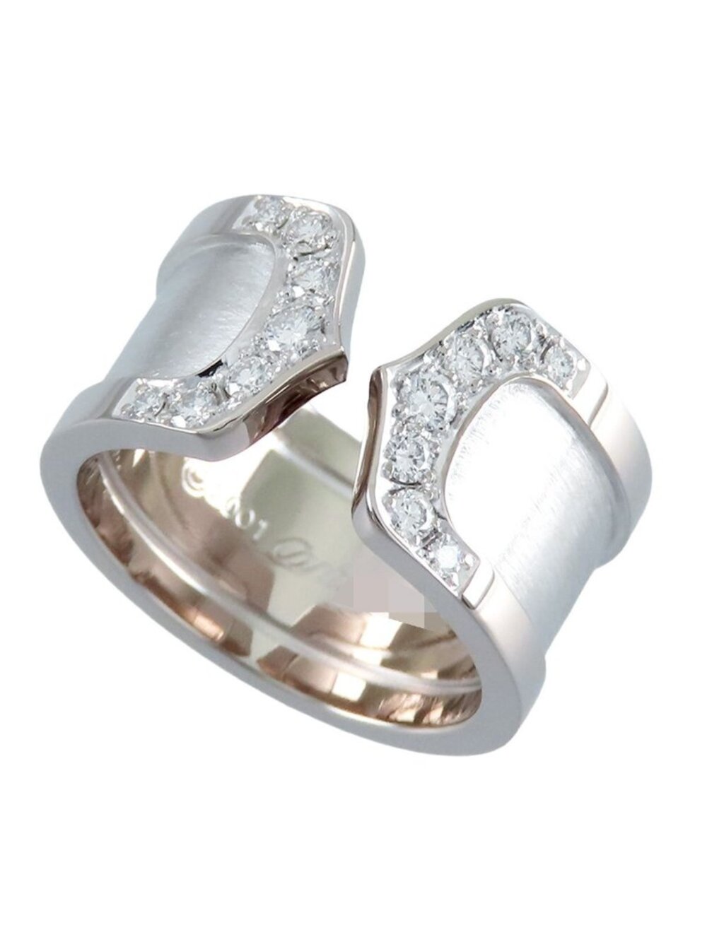 Cartier White Gold 18k Diamond Wide LM Sea 2C Ring